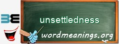 WordMeaning blackboard for unsettledness